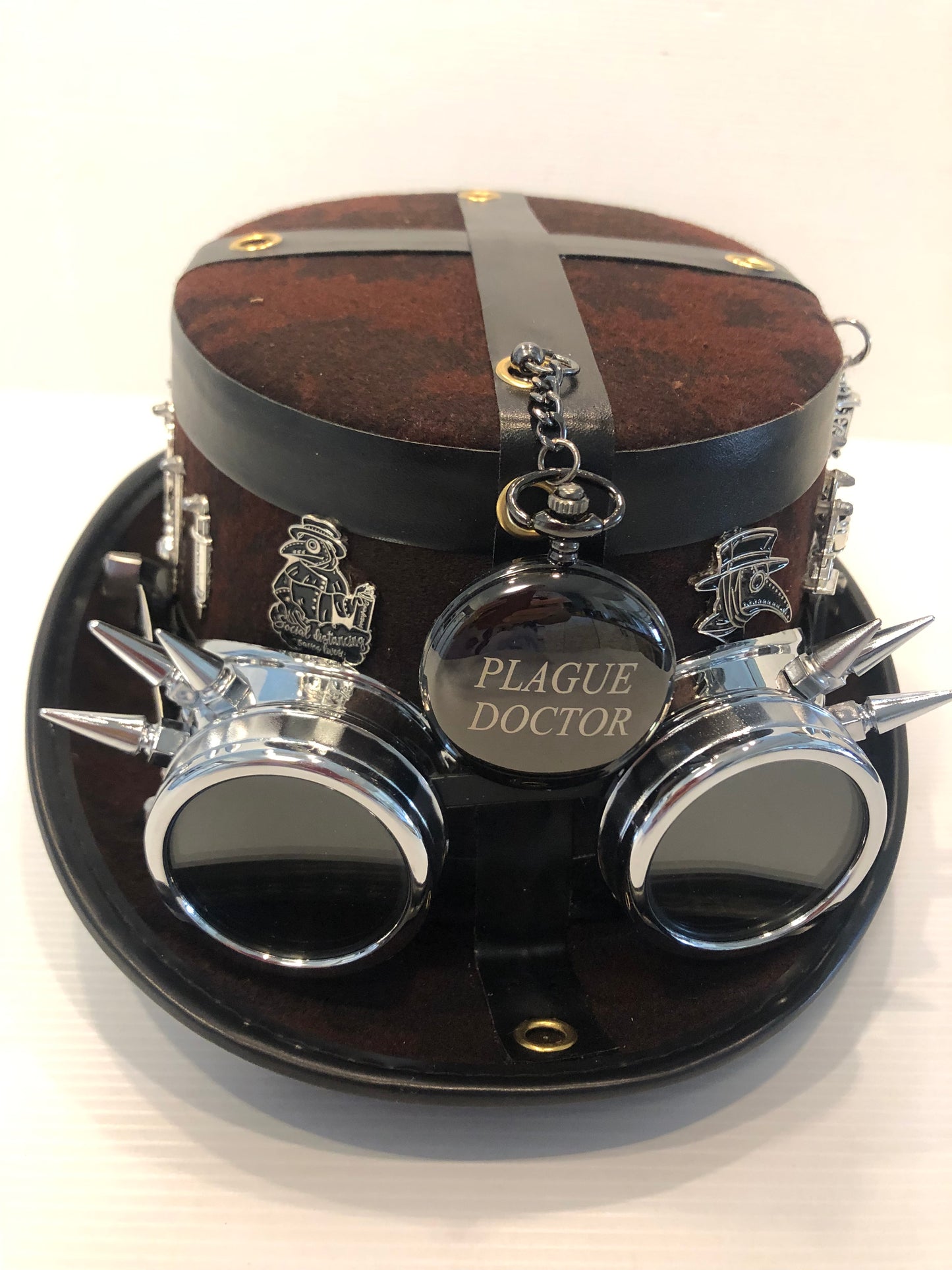 Steampunk Style (Plague Dr Theme) Hat with Goggles (Item #497)