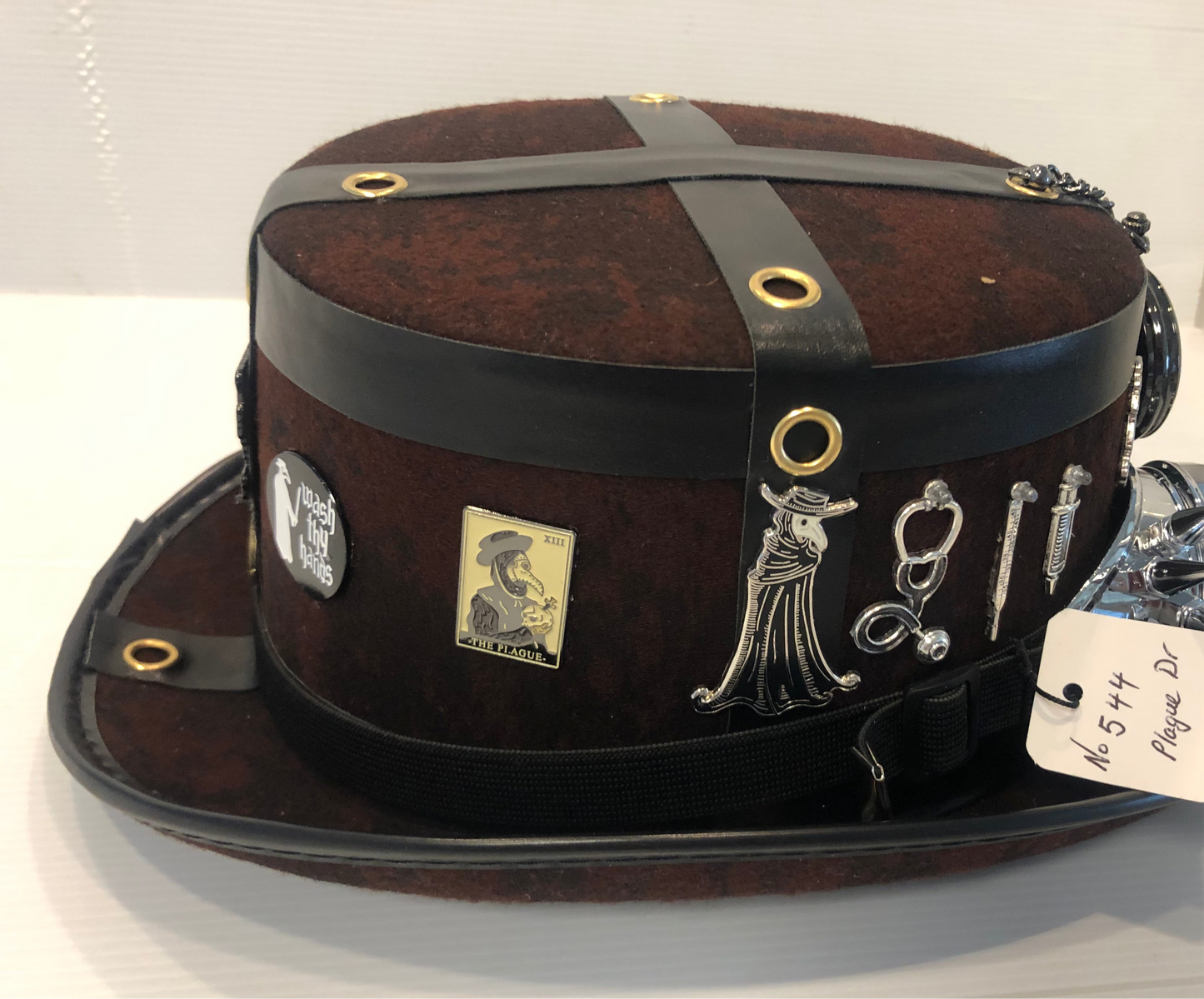 Steampunk Style (Plague Dr Theme) Hat with Goggles (Item #497)