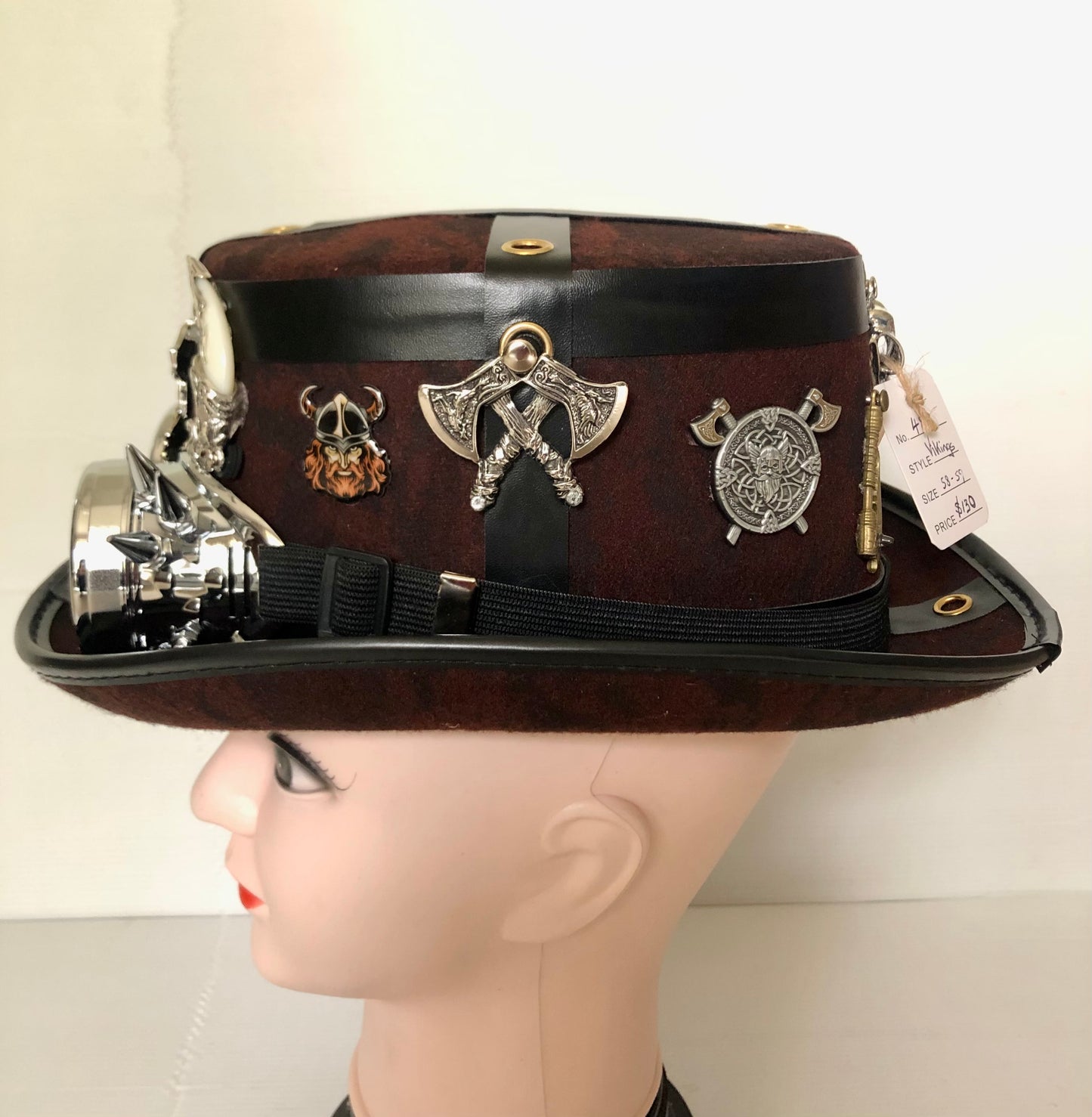 Steampunk Style (Viking Theme) Hat with Goggles (Item #488)