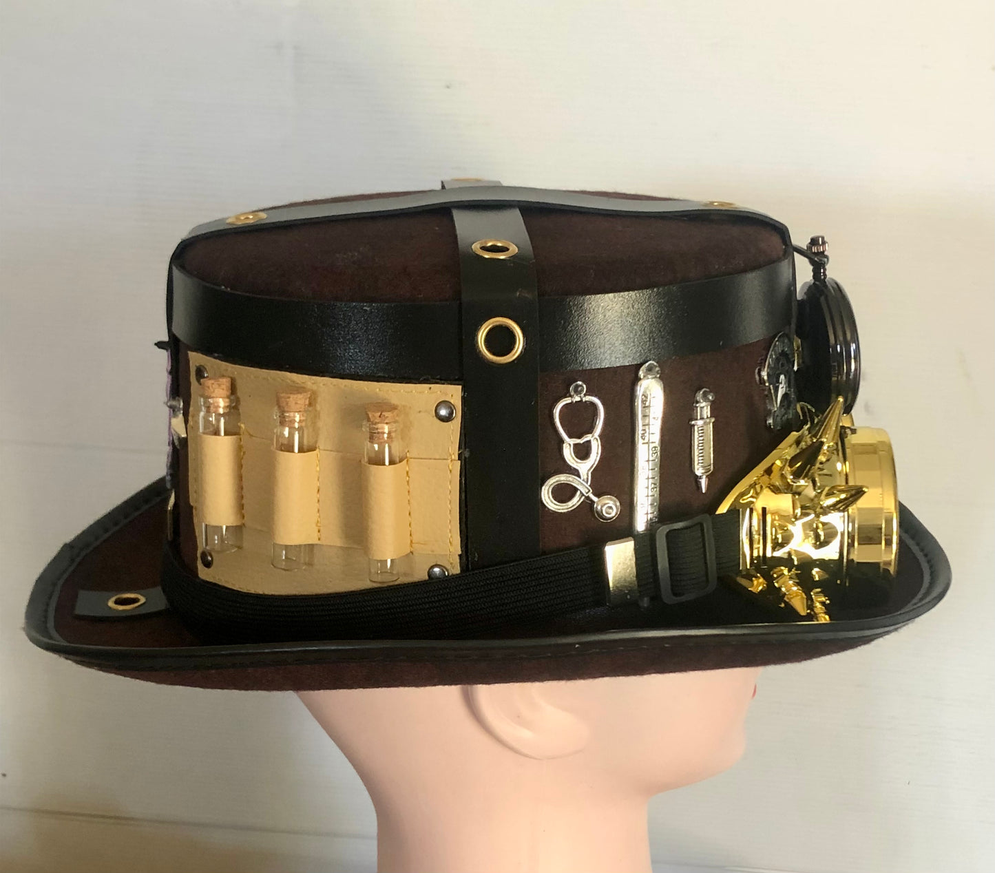 Steampunk Style Hat (Plaque Dr Theme) with Goggles (Item #410)