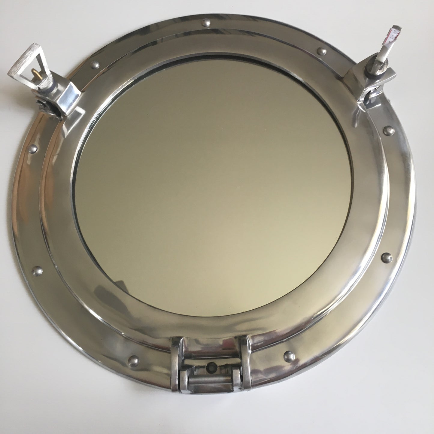 Aluminum Porthole Mirror 20 " in Silver color.