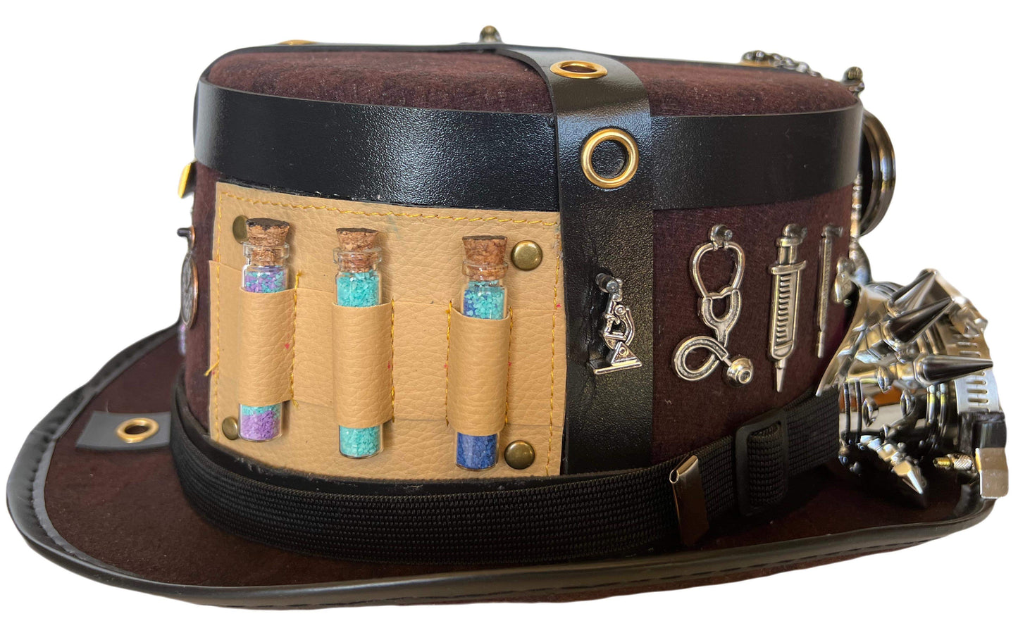Plague Doctor Hat with kaleidoscopic steampunk goggles(Item #258)