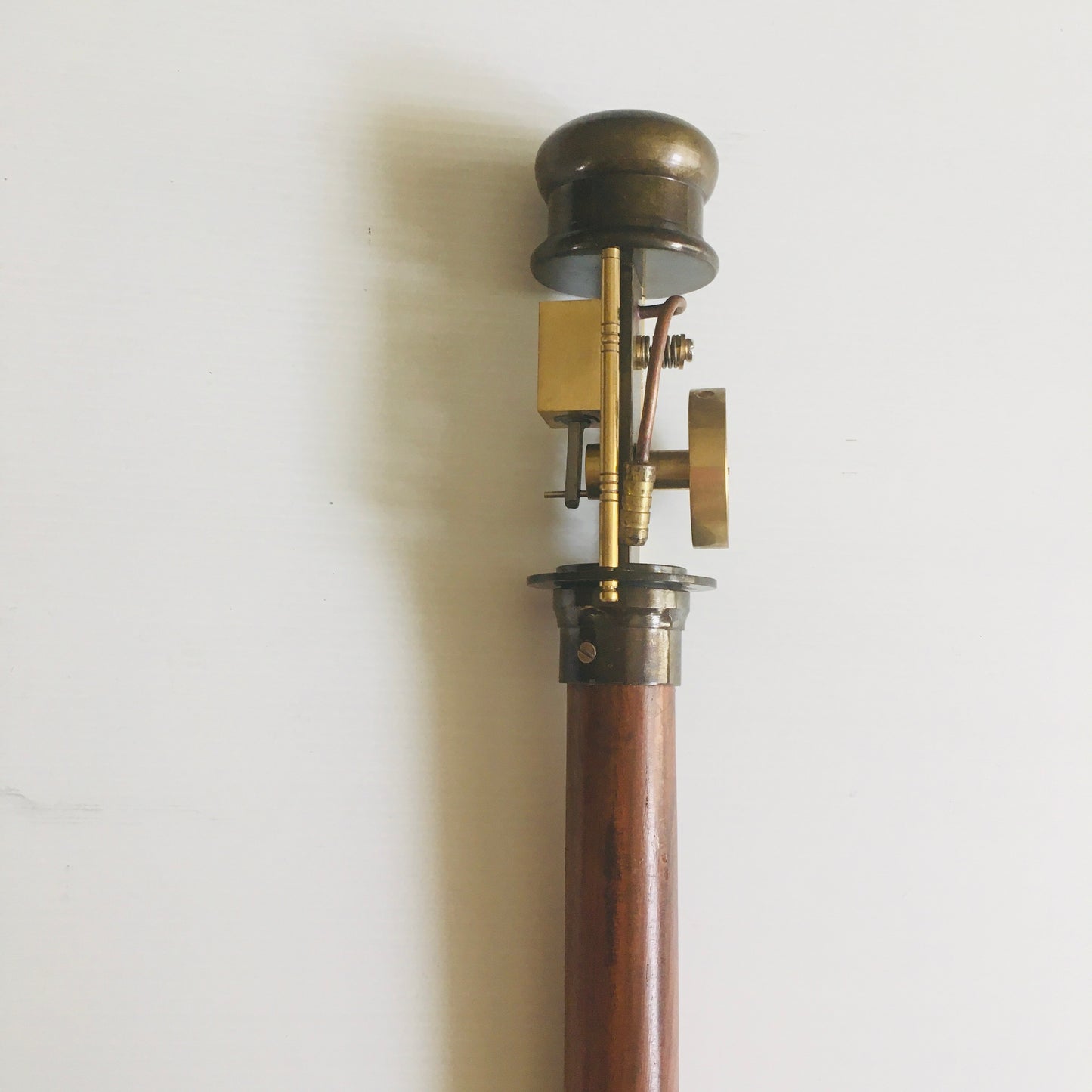 Walking Stick with steam engine handle on brown stick