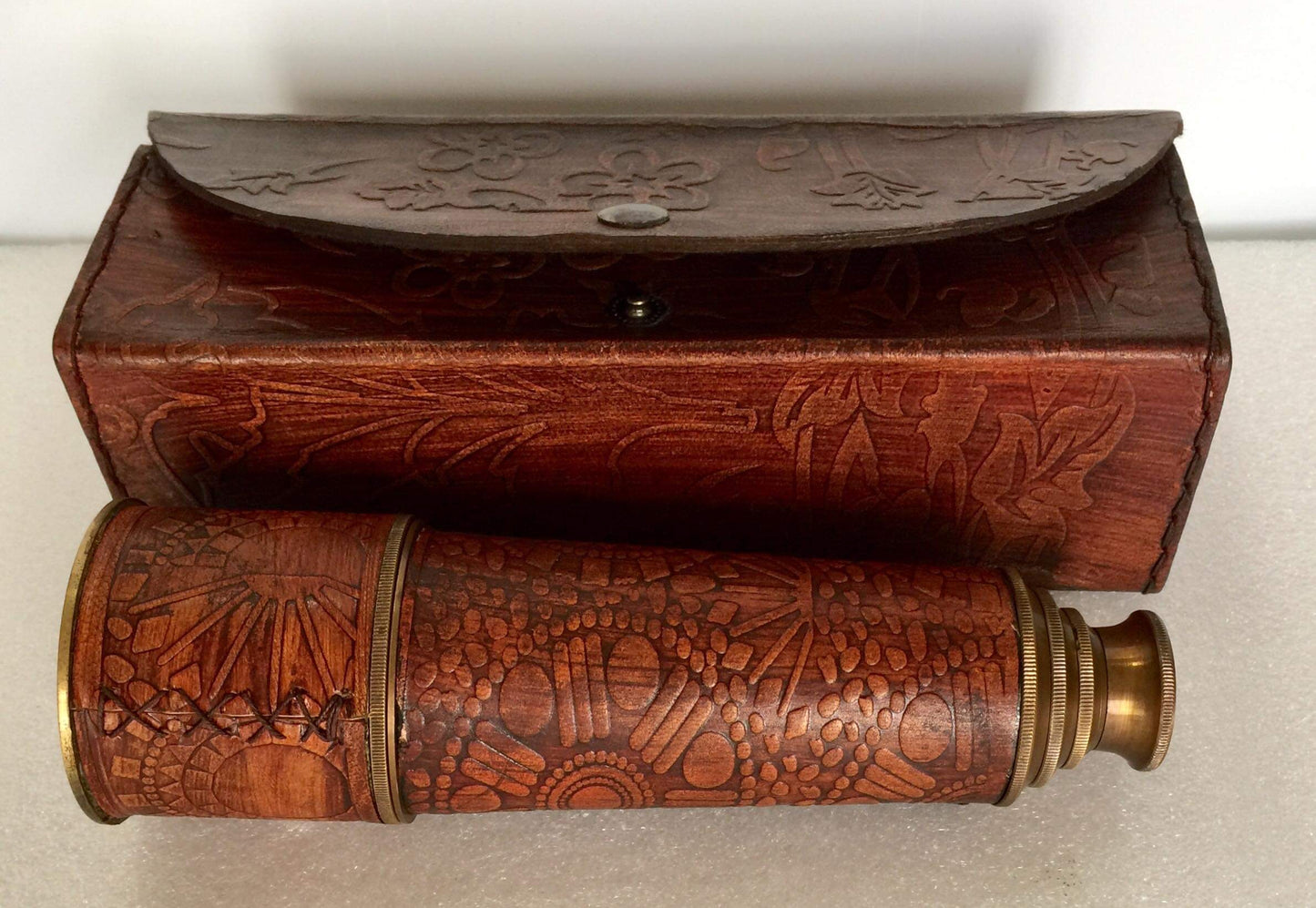 Nautical Telescope 20 " solid brass with leather box