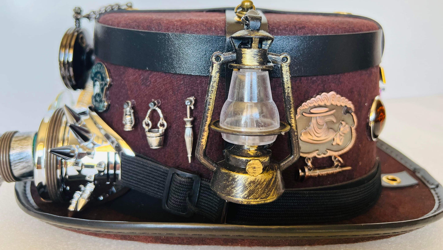 Plague Doctor Hat with kaleidoscopic steampunk goggles(Item #258)