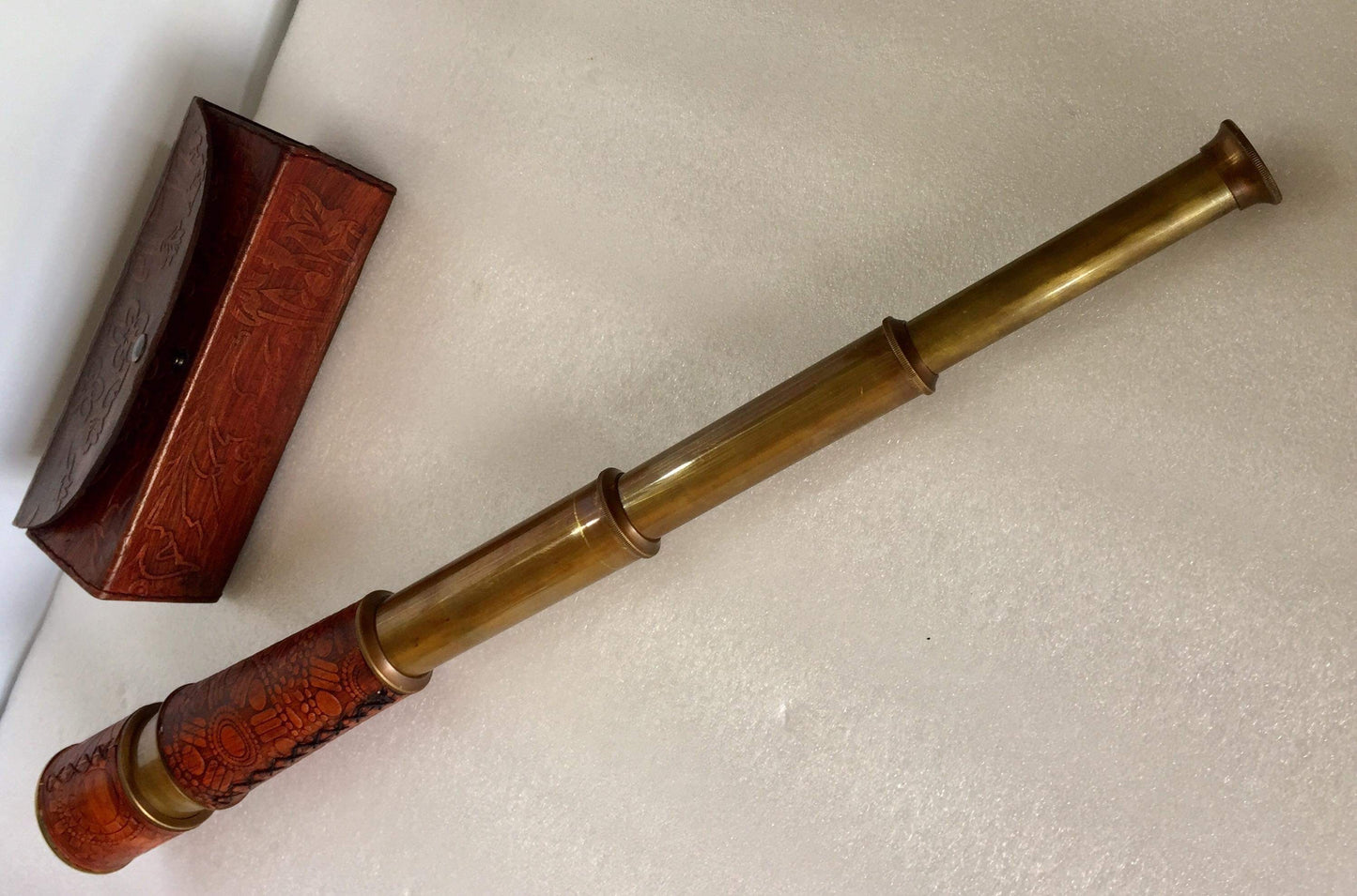 Nautical Telescope 20 " solid brass with leather box