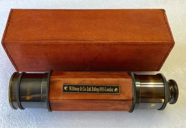 Nautical Telescope W Otway 24 "with leather box