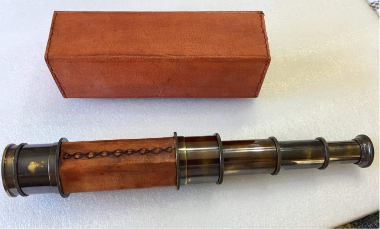 Nautical Telescope W Otway 24 "with leather box