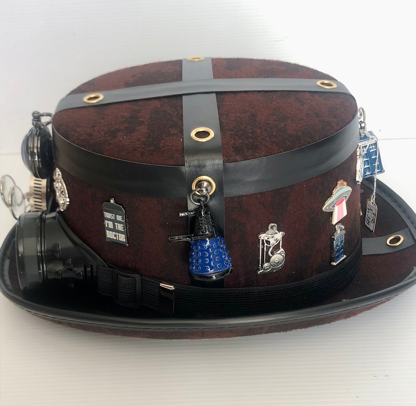 Steampunk Dr Who Style Hat with Goggles (Item #389)