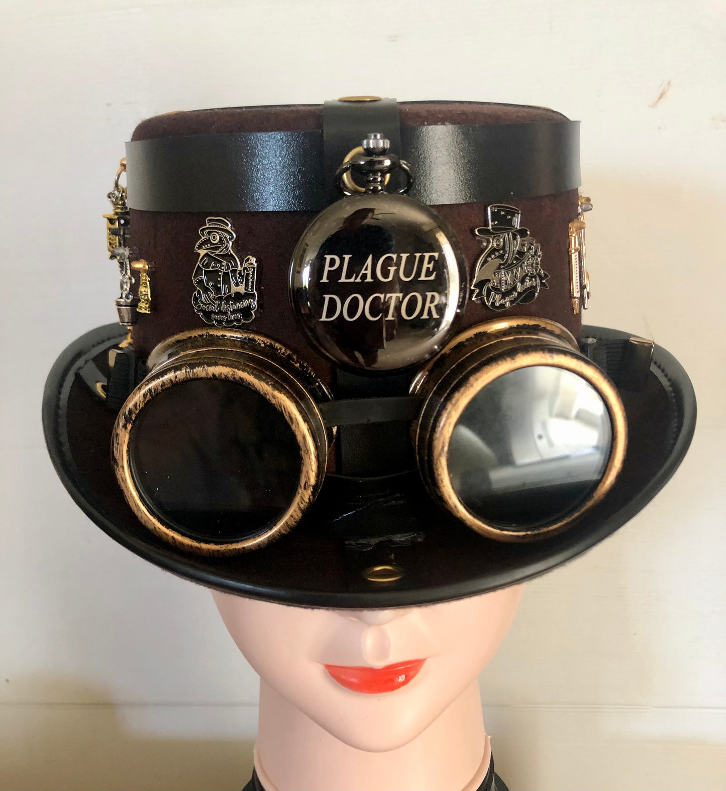 Steampunk Style Hat (Plague Dr. Theme) with Goggles (Item #412)
