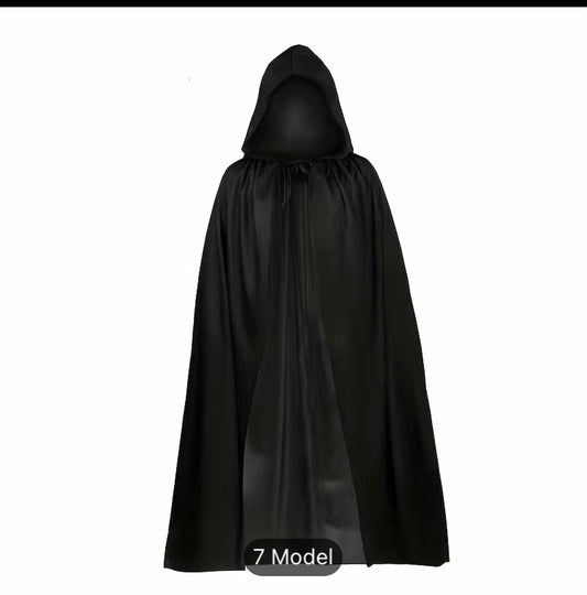 Black Velvet Hooded Cloak
