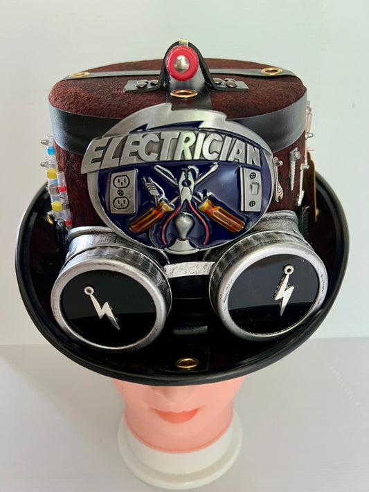 Steampunk Style (Electrician Theme)Hat with Goggles (Item #443)
