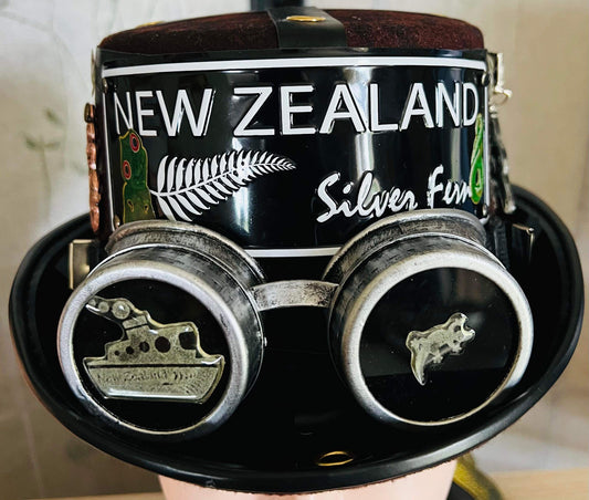 Steampunk Style (New Zealand Theme) Hat with Goggles (Item #437)