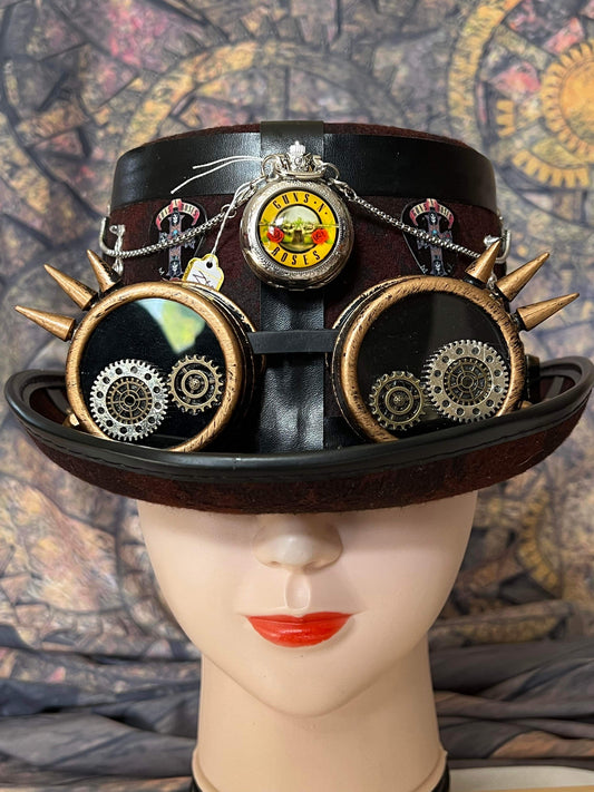 Steampunk Style Hat Gun N Roses Theme with Goggles (Item #357)