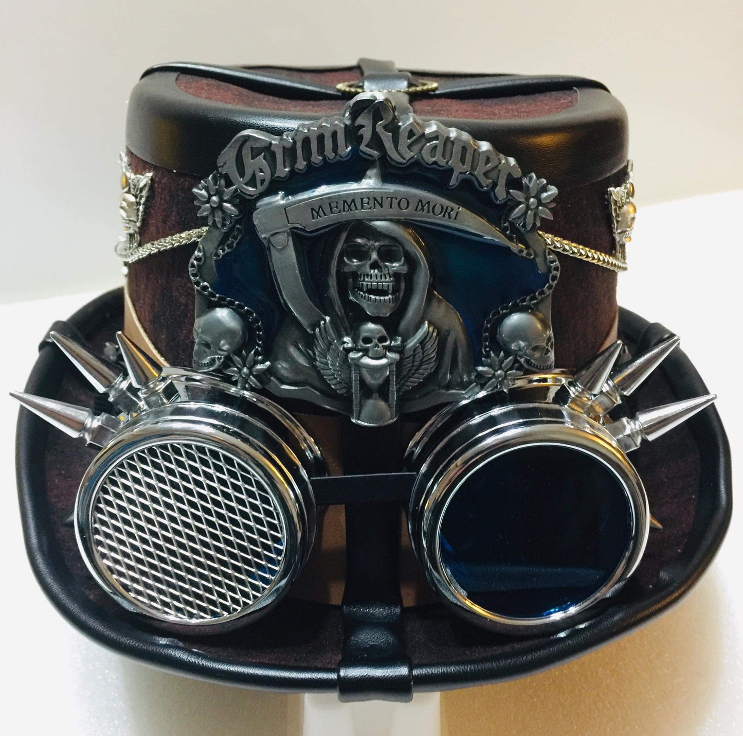 Steampunk Style Top Hat with goggles  "Grim Reaper" Theme (Item #77)