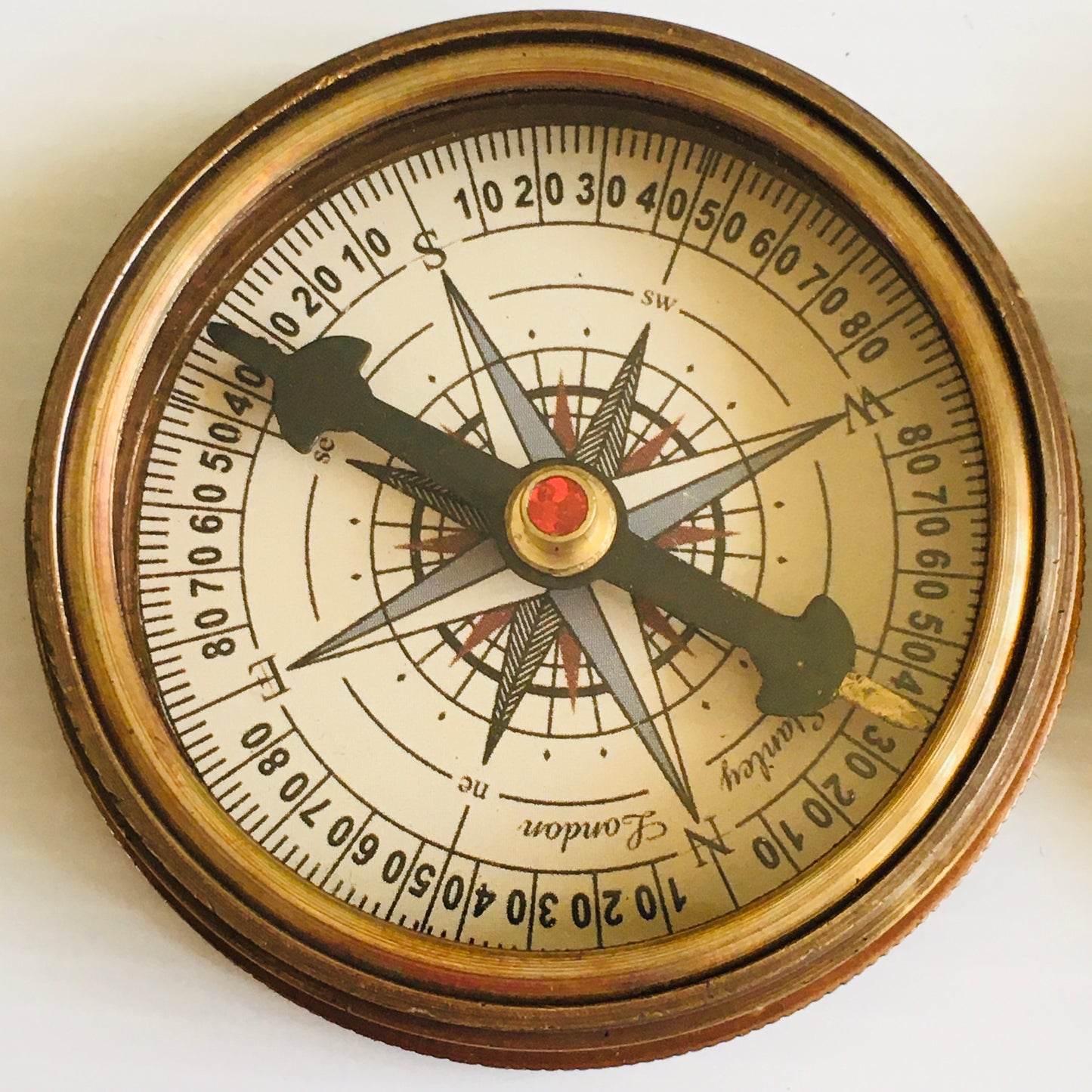 Nautical Compass solid antique brass colour with 100 year Calendar