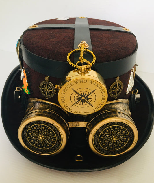 Steampunk hat with goggles (Item #NC43)