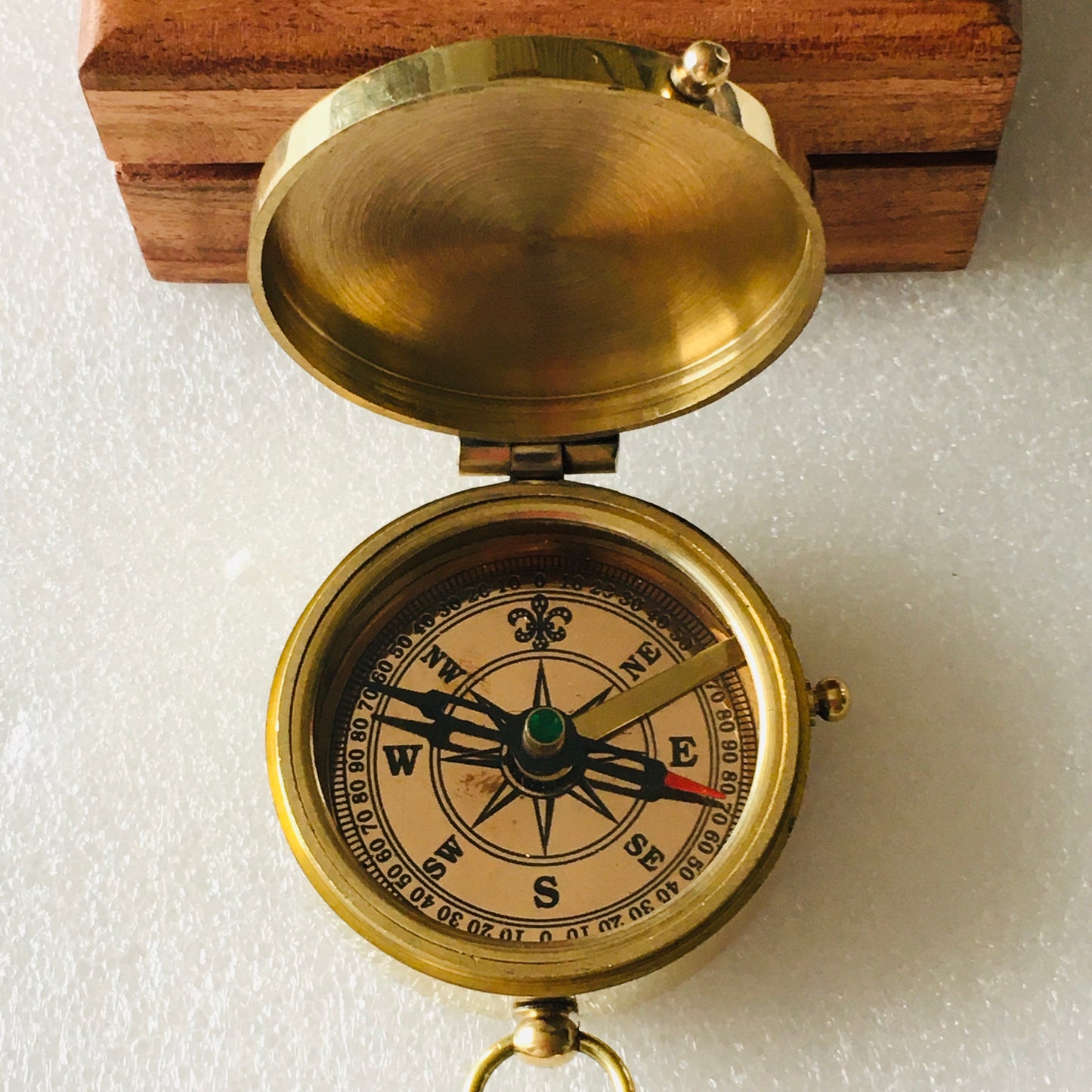 Compass Solid shiny Brass  " Not All Those Who Wander Are Lost"