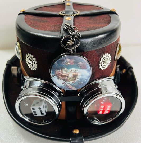 The Gambler Steampunk Style Hat with Goggles (Item #325)