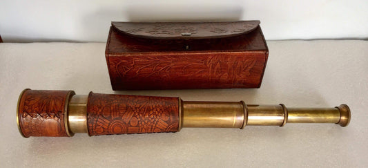 Nautical Telescope 20 " solid brass with leather box