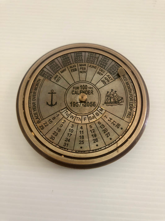 New Solid brass Compass with 100 year calendar