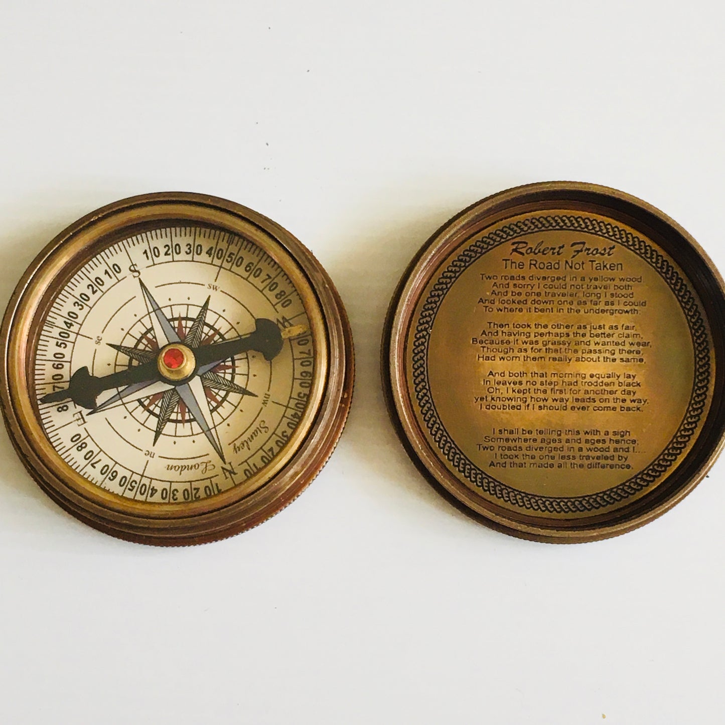 Nautical Compass solid antique brass colour with 100 year Calendar
